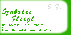 szabolcs fliegl business card